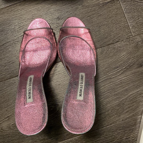 Vintage Manolo Blahnik Astuta lucite slide heels. NIB 38 - Picture 3 of 14